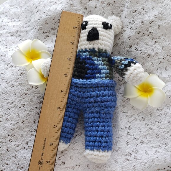 New Handmade Amigurumi Crochet White Koala Bear Stuffed Animal Toy Cute - Picture 3 of 5
